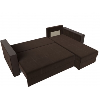Угловой диван Валенсия Лайт (микровельвет коричневый) - Изображение 2